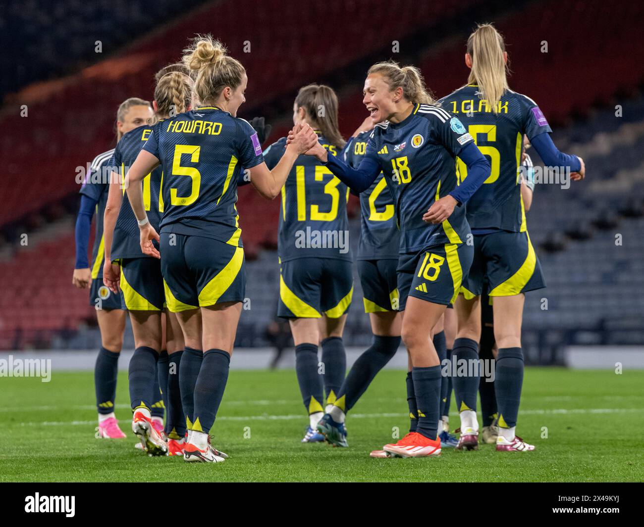 Glasgow, Scotland UK. April 9th, 2024: UEFA Women's European Qualifiers