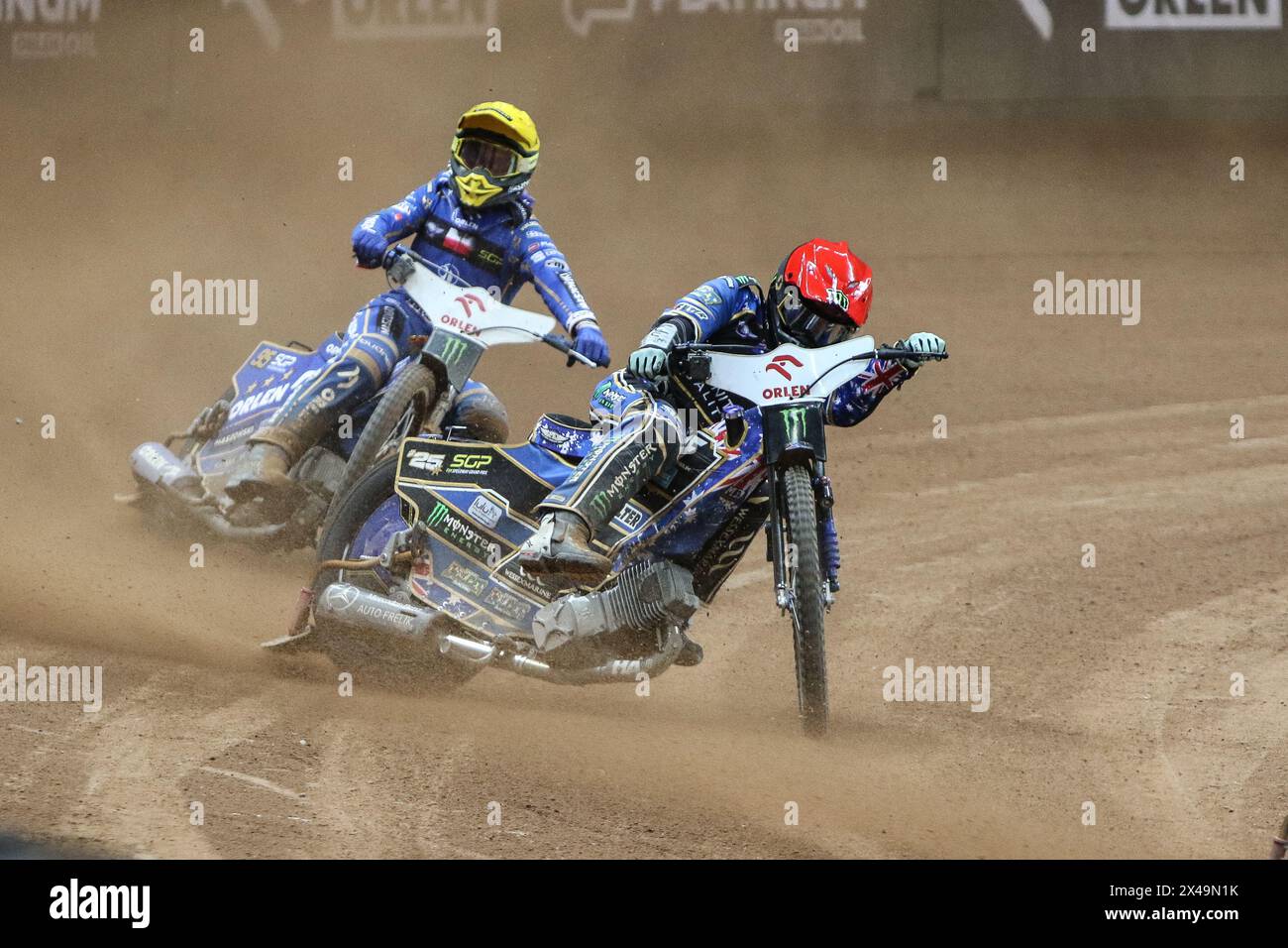 05.13.2024 WARSAW Poland 2023 ORLEN FIM Speedway Grand Prix of Poland - Warsaw op: Jack Holder, Bartosz Zmarzlik Stock Photo