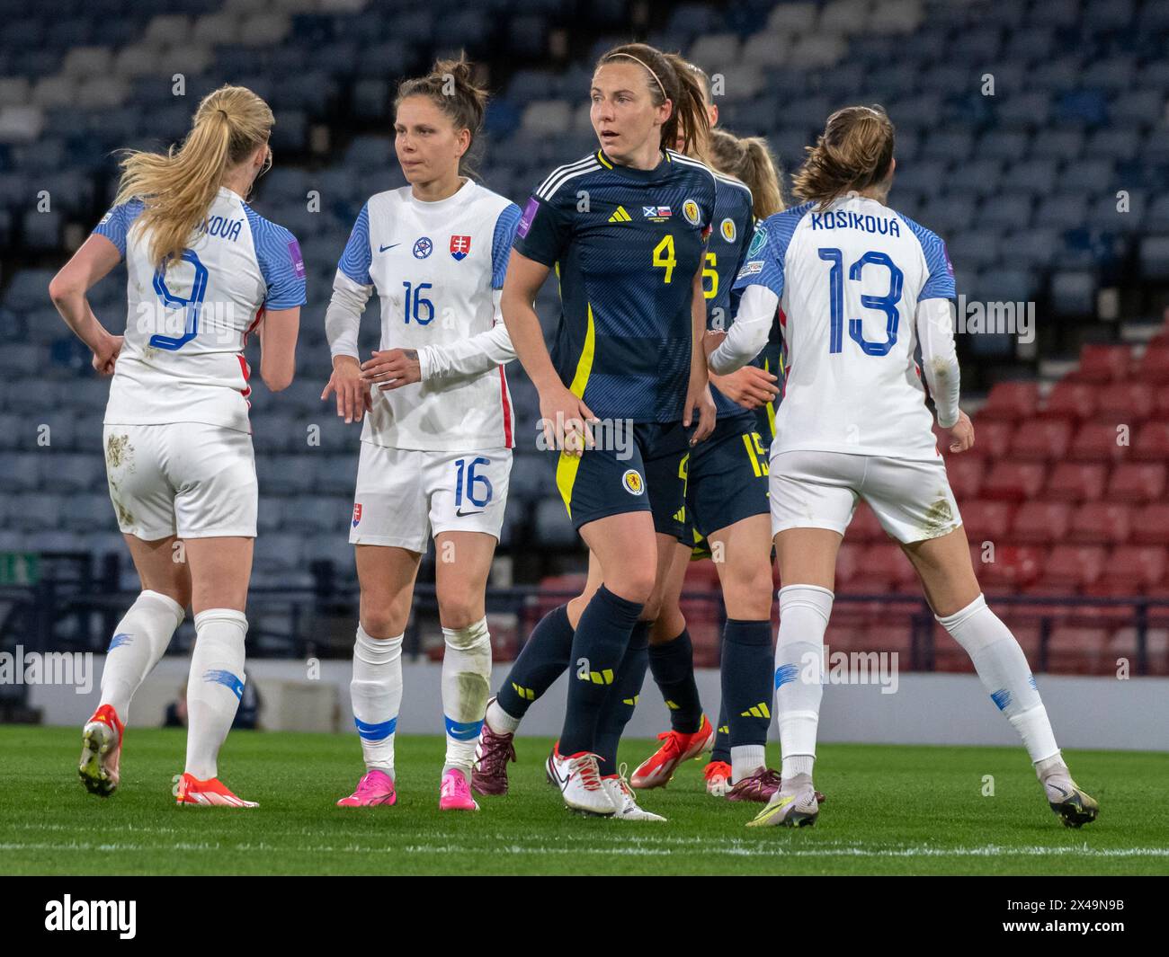 Glasgow, Scotland UK. April 9th, 2024 UEFA Women's European Qualifiers