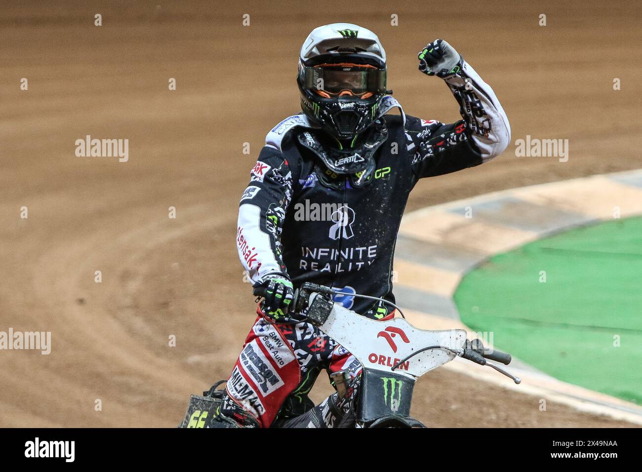 05.13.2024 WARSAW Poland 2023 ORLEN FIM Speedway Grand Prix of Poland - Warsaw op: Fredrik Lindgren - winner, celebration Stock Photo