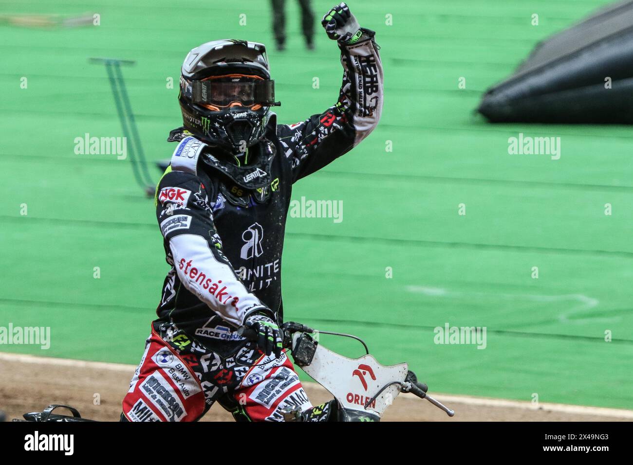 05.13.2024 WARSAW Poland 2023 ORLEN FIM Speedway Grand Prix of Poland - Warsaw op: Fredrik Lindgren - winner, celebration Stock Photo