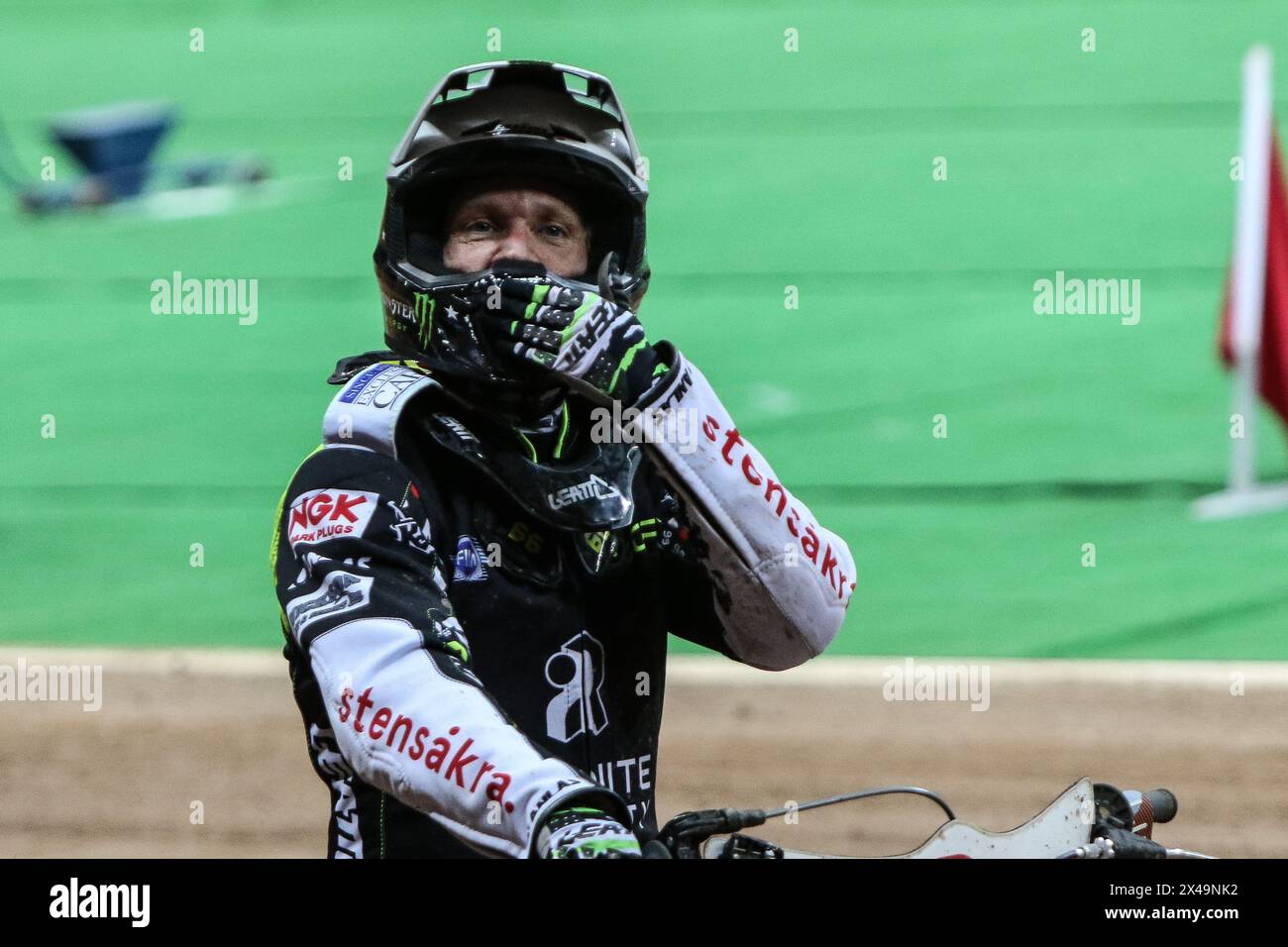 05.13.2024 WARSAW Poland 2023 ORLEN FIM Speedway Grand Prix of Poland - Warsaw op: Fredrik Lindgren - winner, celebration Stock Photo