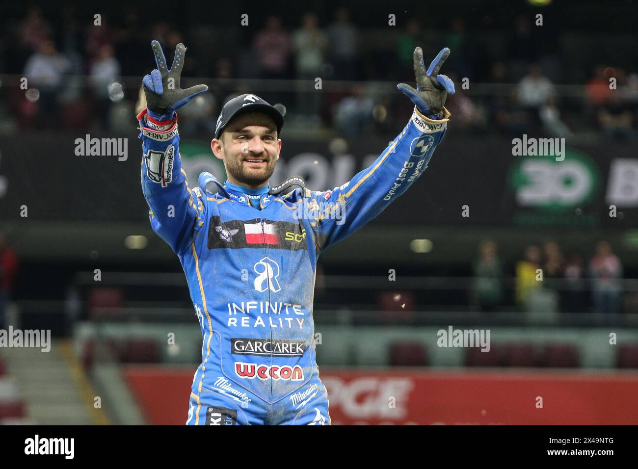 05.13.2024 WARSAW Poland 2023 ORLEN FIM Speedway Grand Prix of Poland - Warsaw op: Podium - Bartosz Zmarzlik Stock Photo