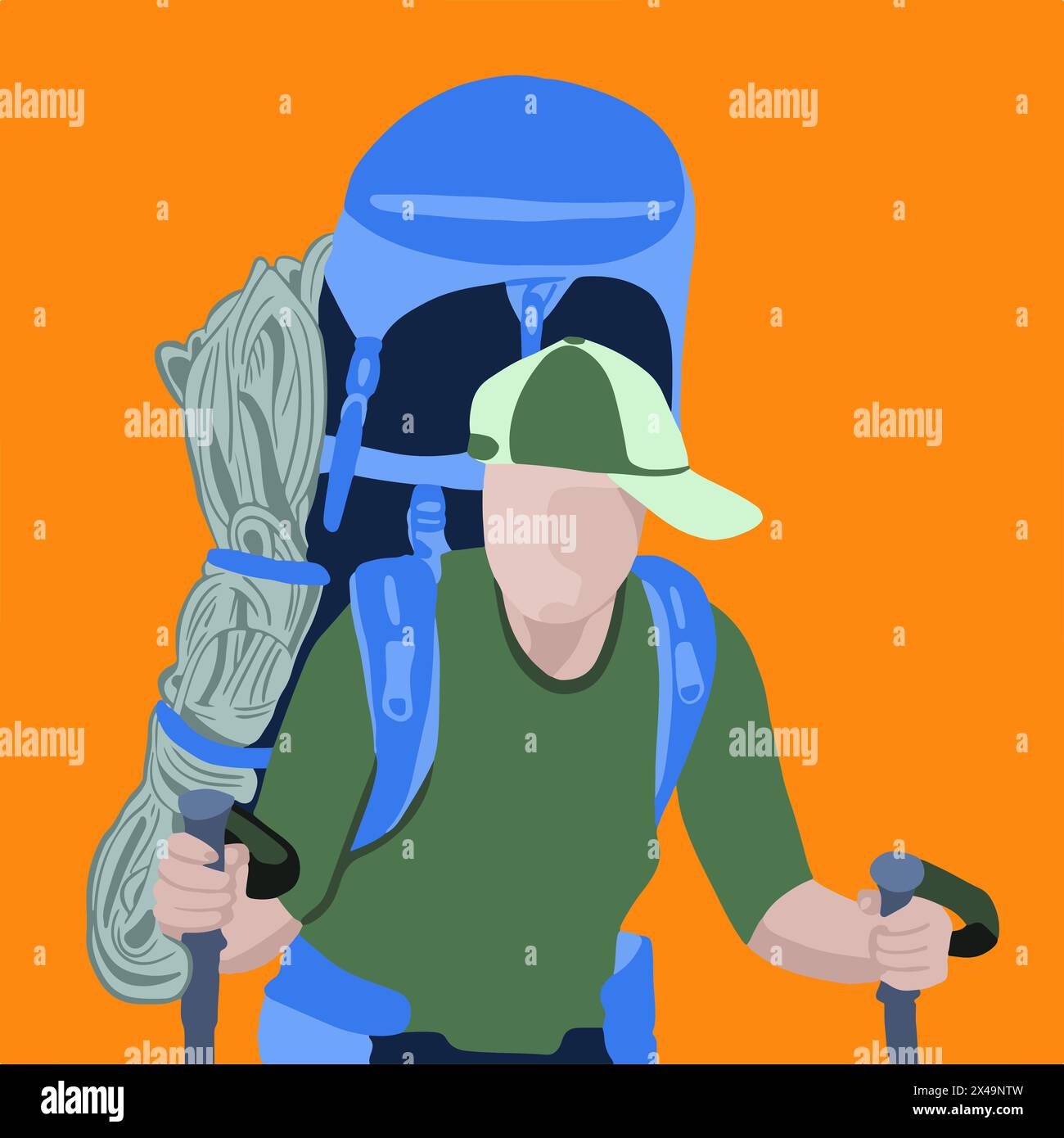 Walker with backpack Stock Vector Images - Alamy