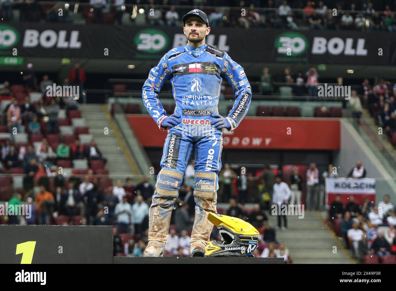 05.13.2024 WARSAW Poland 2023 ORLEN FIM Speedway Grand Prix of Poland - Warsaw op: Podium - Bartosz Zmarzlik Stock Photo