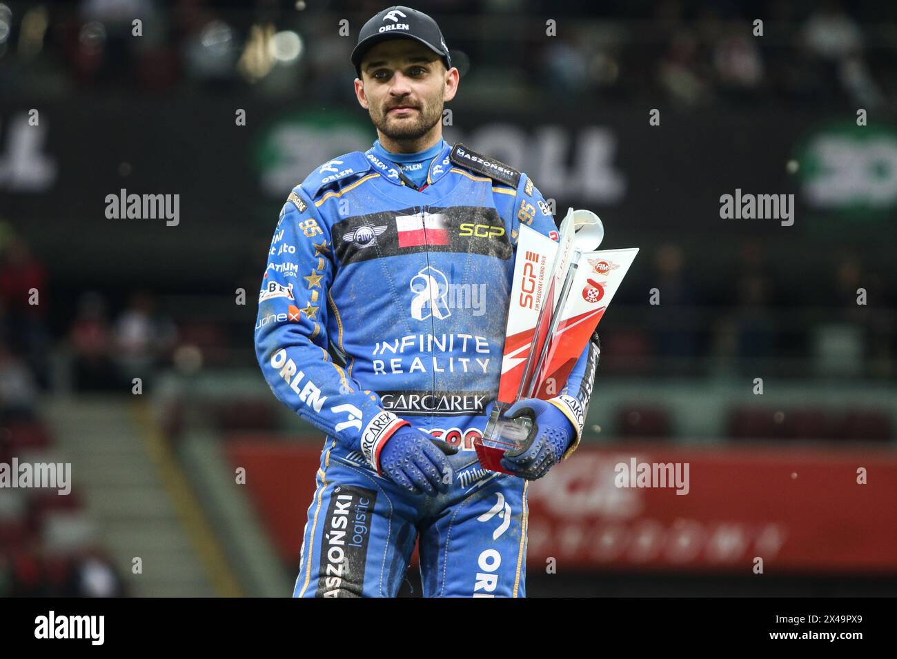 05.13.2024 WARSAW Poland 2023 ORLEN FIM Speedway Grand Prix of Poland - Warsaw op: podium - Bartosz Zmarzlik Stock Photo