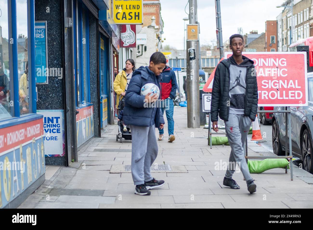 LONDON APRIL 4th, 2024 Kilburn High Road in NW6 North West London. A