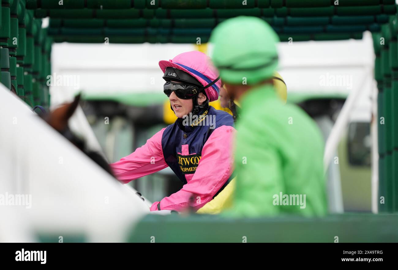 Handicap Ranger Lawn Ranger ridden by jockey Gina Mangan before the Unibet More Extra ...