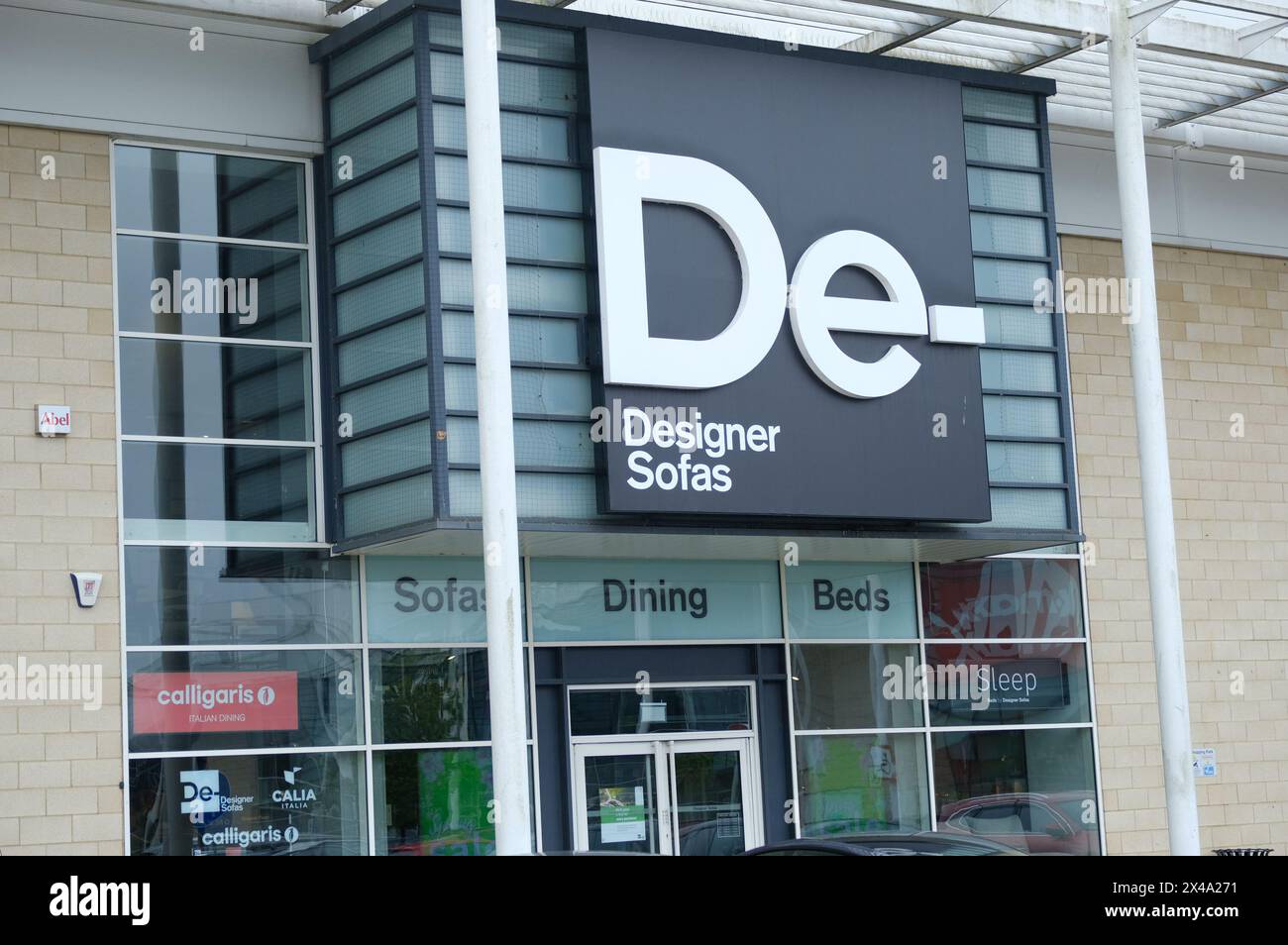 LONDON- APRIL 23, 2024: Designer Sofas store on Brent South Shopping Park in NW2 north west London Stock Photo