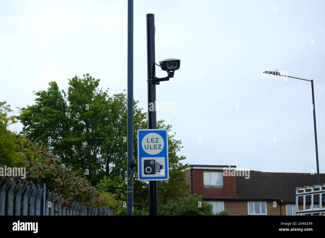 LONDON APRIL 23, 2024 ULEZ cameras in North Wets London, Ultra Low