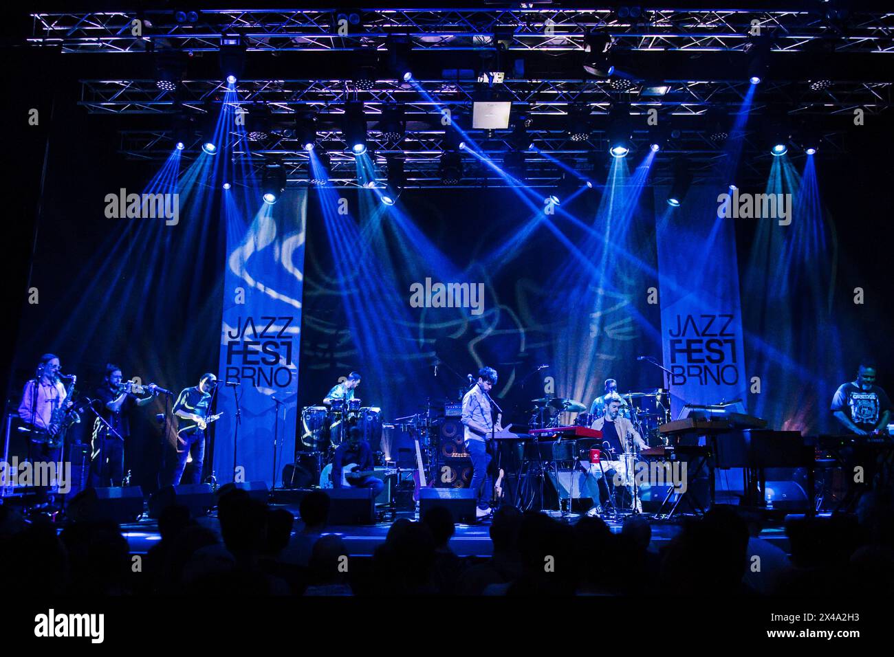 Brno, Czech Republic. 01st May, 2024. American jazz fusion band Snarky