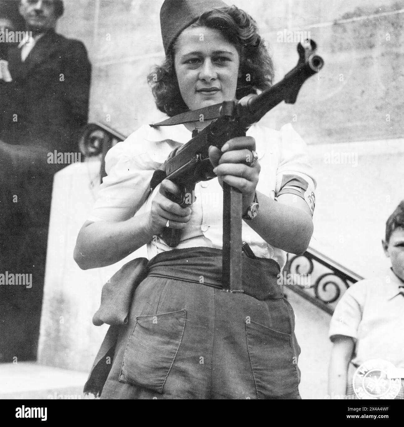 SIMONE SEGOUIN ( 1925- 2023)  French resistance fighter  in  August 1944 Stock Photo