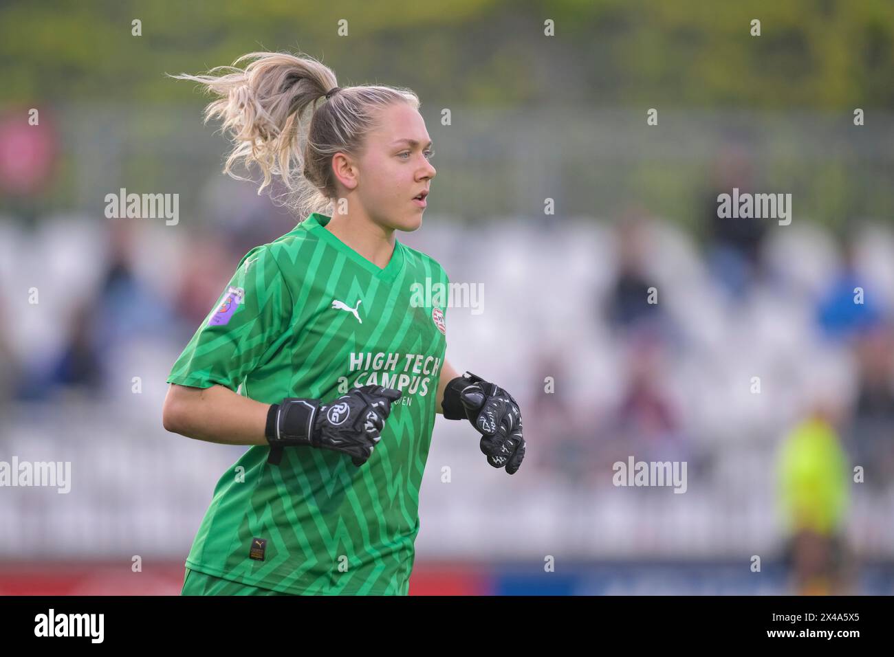 Amsterdam, Netherlands. 01st May, 2024. AMSTERDAM, NETHERLANDS - MAY 1: Lisan Alkemade goalkeeper of PSV looks on during the Dutch Azerion Women's Eredivisie match between Ajax and PSV at Sportpark De toekomst on May 1, 2024 in Amsterdam, Netherlands. (Photo by Jan Mulder/Orange Pictures) Credit: Orange Pics BV/Alamy Live News Stock Photo