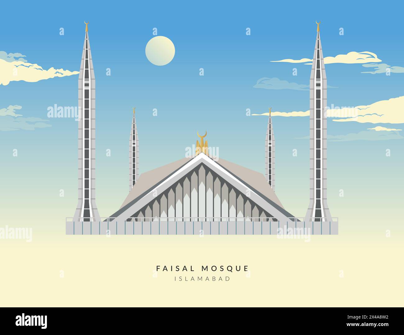 Landmark Monument - Faisal Mosque Islamabad - Pakistan - Stock ...