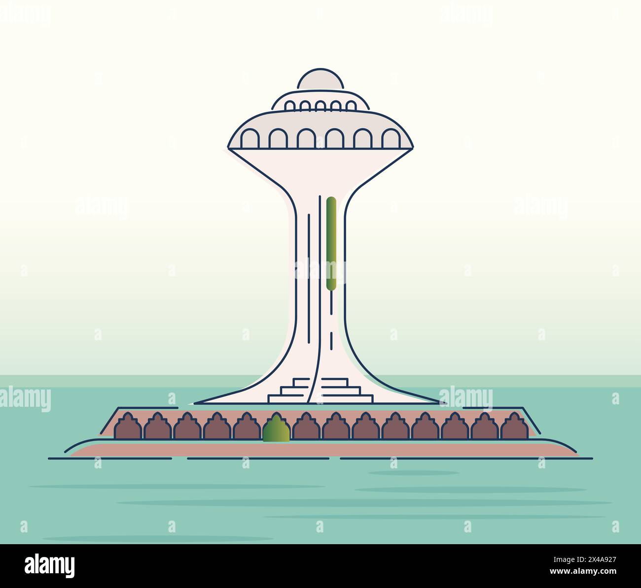 The Water Tower - Al Khobar - Stock Illustration as EPS 10 File Stock Vector