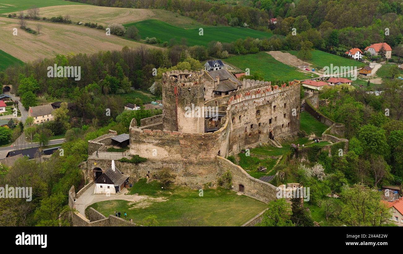 Aerial view captures medieval hi-res stock photography and images - Alamy