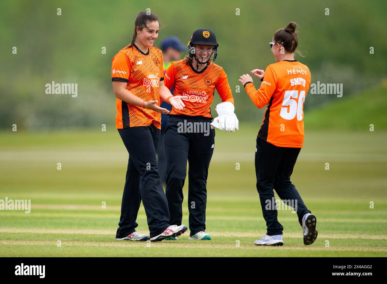 Stokenchurch, UK, 1st May 2024. Mary Taylor (left), Rhianna Southby (centre) and Linsey Smith of