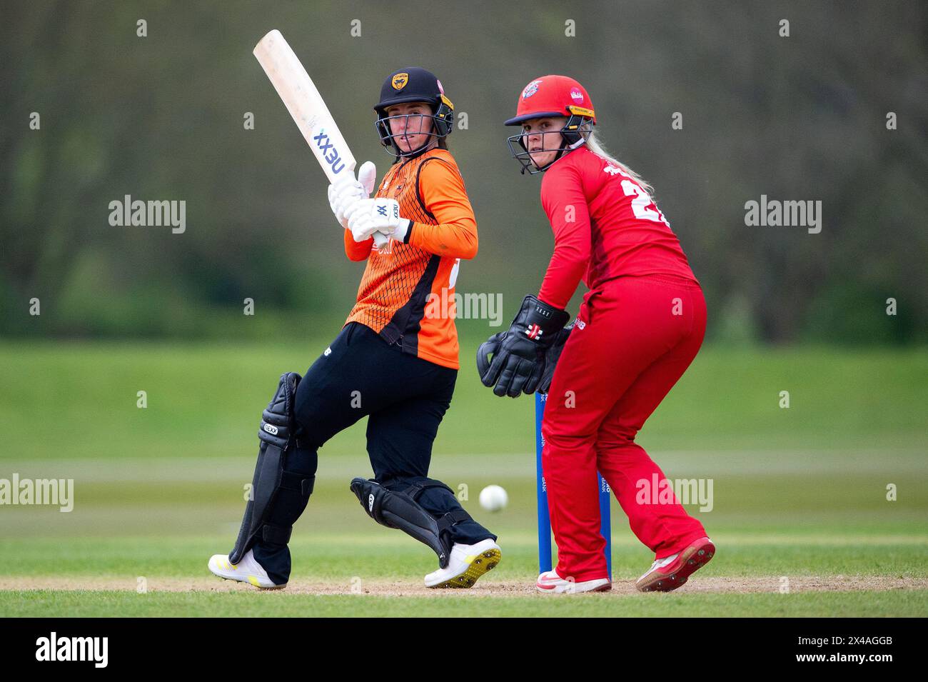 Stokenchurch, UK, 1st May 2024. Elwiss of Southern Vipers batting during the Rachael