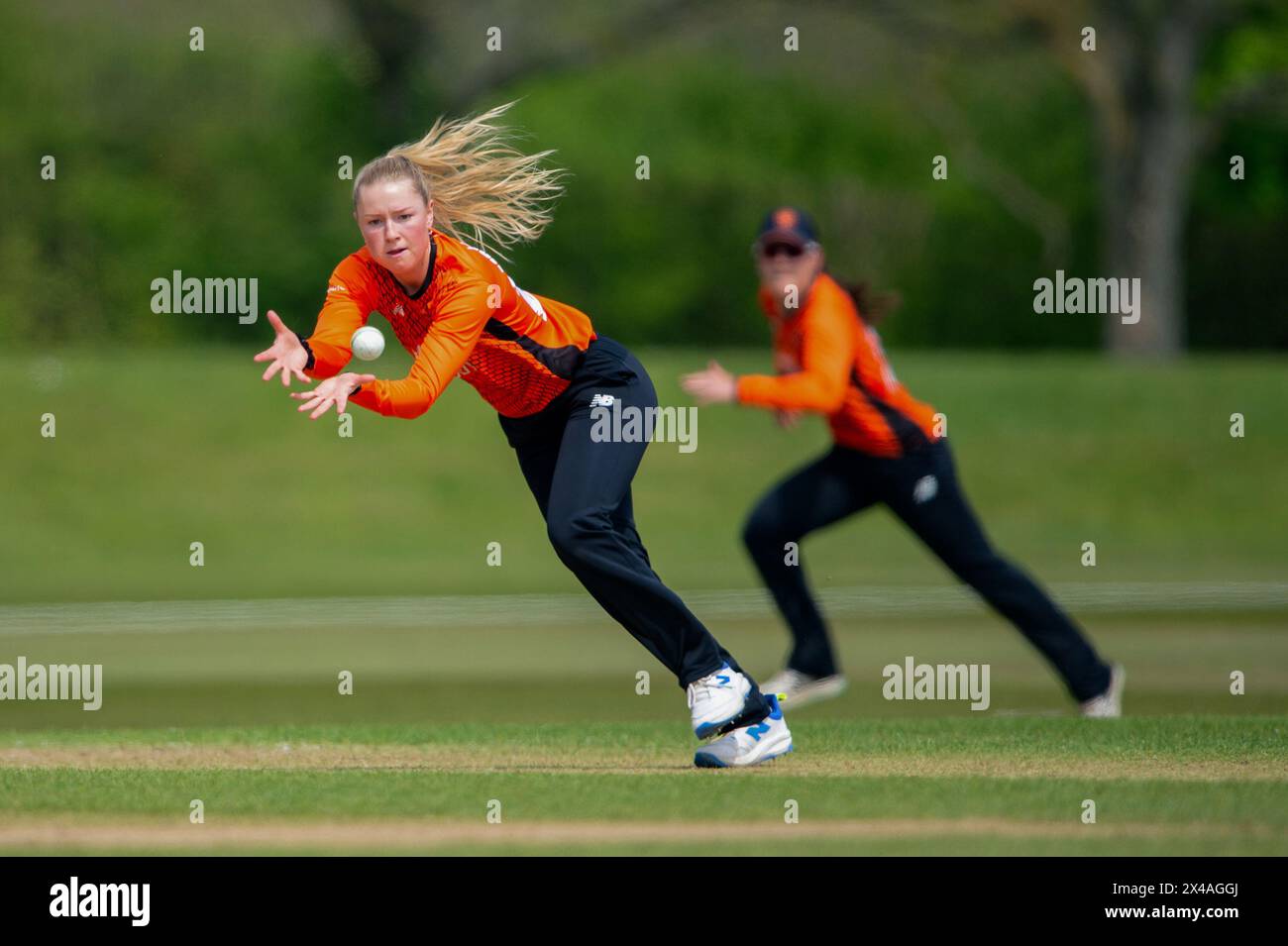 Stokenchurch, UK, 1st May 2024. Alice Monaghan of Southern Vipers