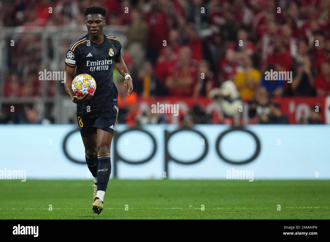 Munich, Germany. 30th Apr, 2024. Aurelien Tchouameni of Real Madrid during the UEFA Champions League match, Semi-finals, first leg, between FC Bayern Munchen and Real Madrid played at Allianz Stadium on April 30, 2024 in Munich, Germany. (Photo by Bagu Blanco/PRESSINPHOTO) Credit: PRESSINPHOTO SPORTS AGENCY/Alamy Live News Stock Photo