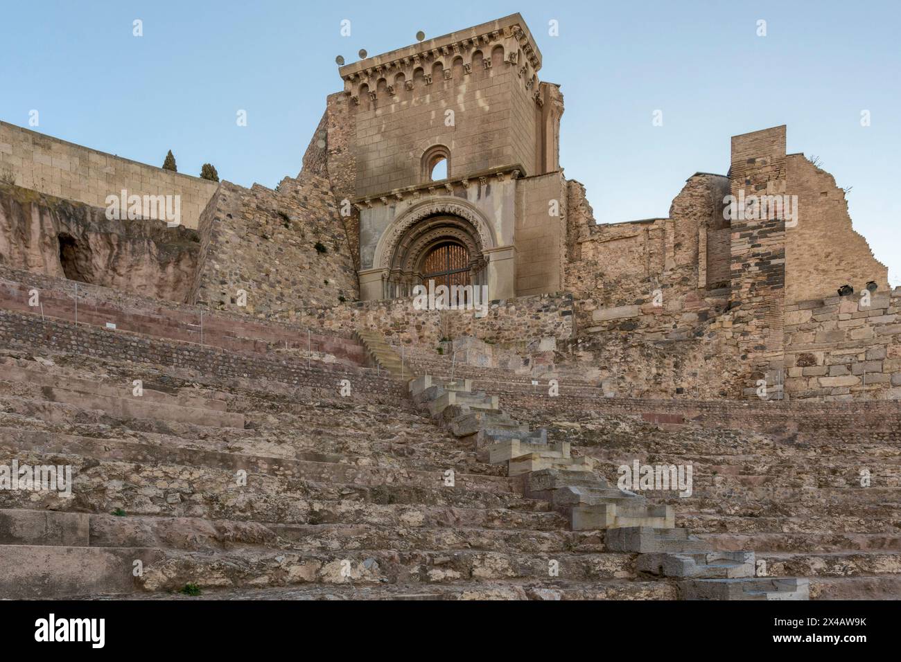 Ruins under restoration of the Roman theater from the 1st century BC ...