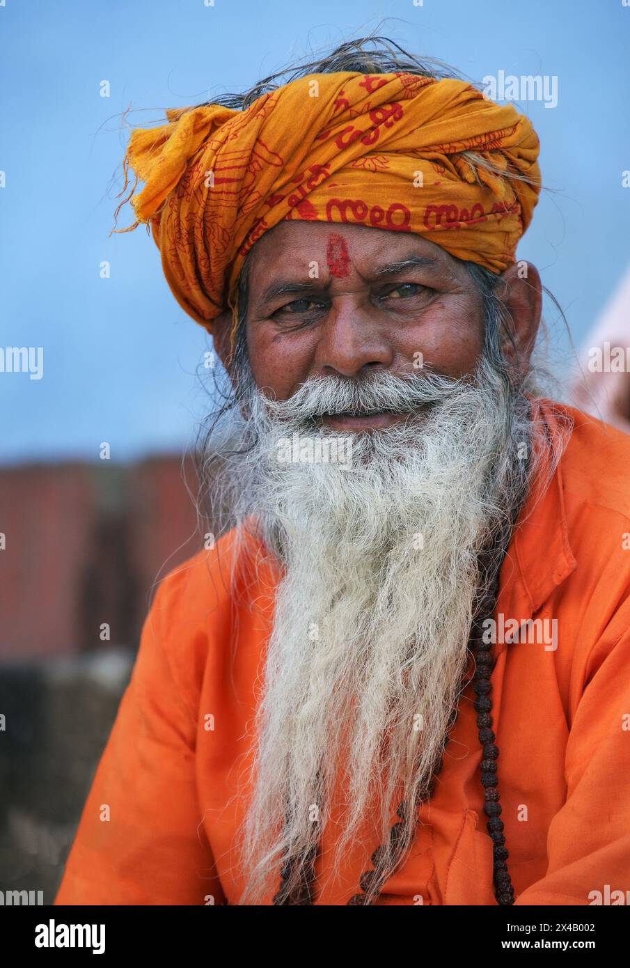 Sadhu or spiritual aspirant in Varanasi, India Stock Photo