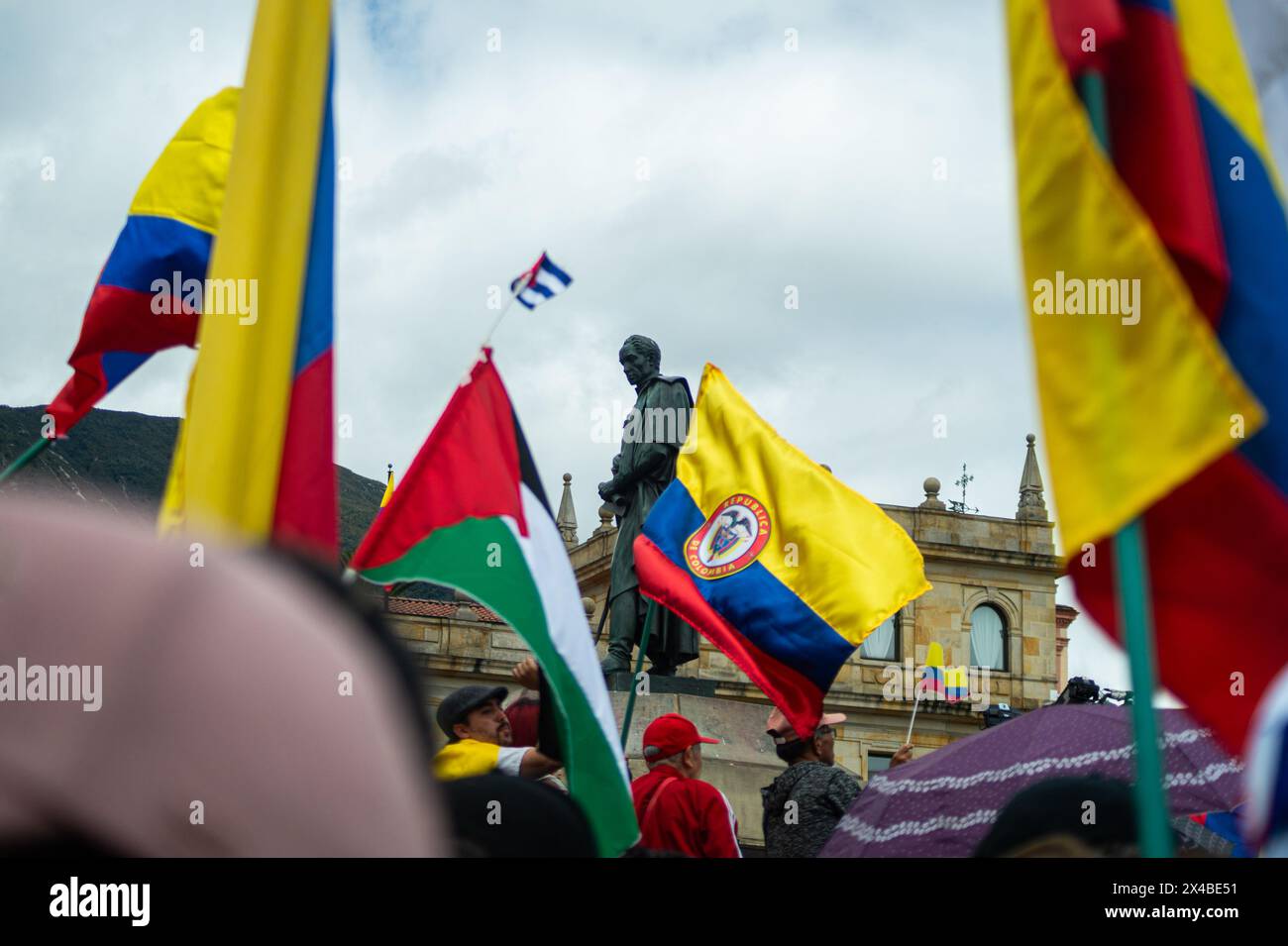 Bogota, Colombia. 01st May, 2024. Supporters of colombian president Gustavo Petro demonstrate in support of his reform bills on retirment, labor, prisions and health on May 1, 2024, in Bogota, Colombia. Photo by: Jessica Patino/Long Visual Press Credit: Long Visual Press/Alamy Live News Stock Photo