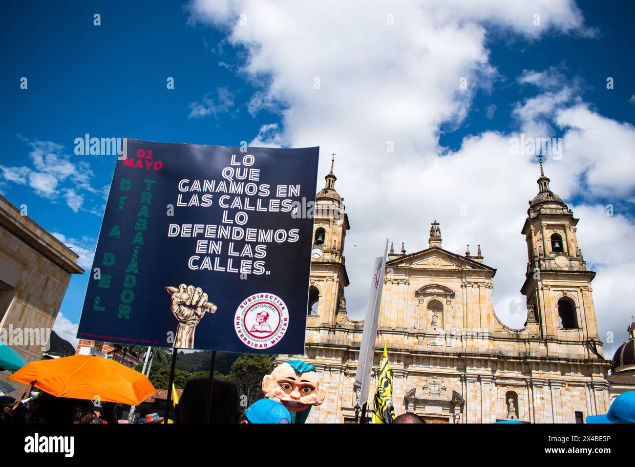 Bogota, Colombia. 01st May, 2024. Supporters of colombian president Gustavo Petro demonstrate in support of his reform bills on retirment, labor, prisions and health on May 1, 2024, in Bogota, Colombia. Photo by: Jessica Patino/Long Visual Press Credit: Long Visual Press/Alamy Live News Stock Photo