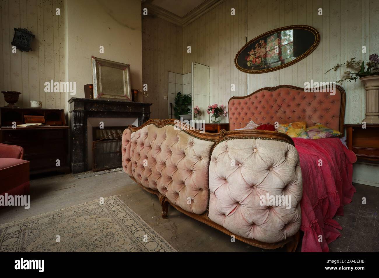 vintage house interior with old antique furnitures in a lost place