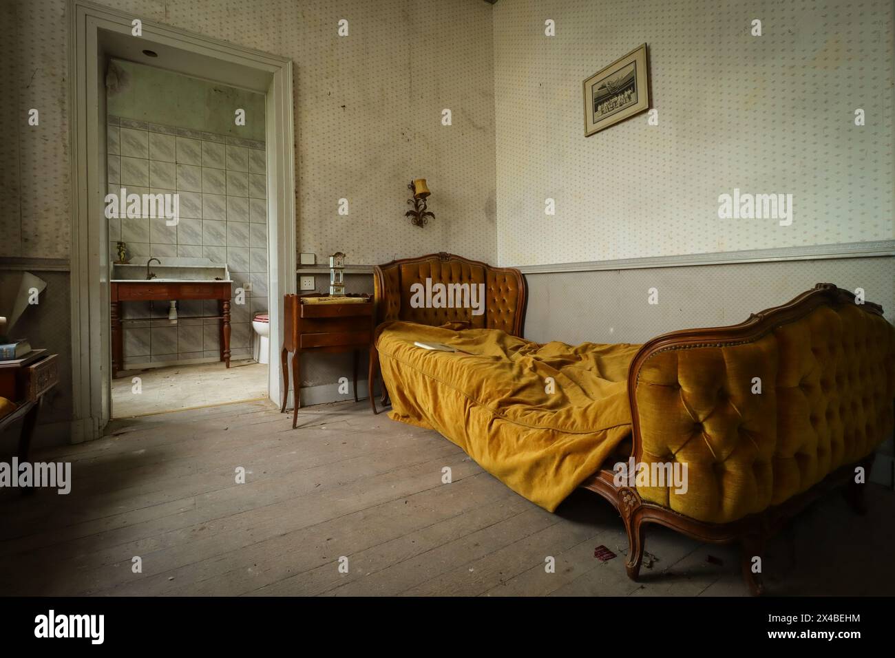 vintage house interior with old antique furnitures in a lost place