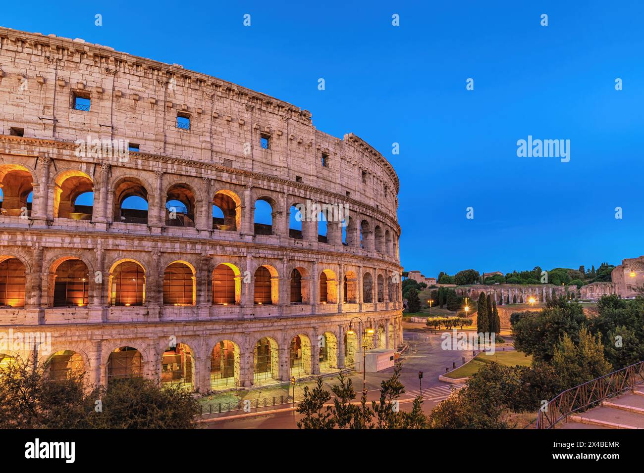 Rome Italy night city skyline at Rome Colosseum Stock Photo - Alamy