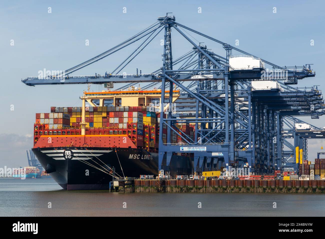 MSC Loreto, world's largest ship as of May 1st 2024, Port of Felixstowe ...