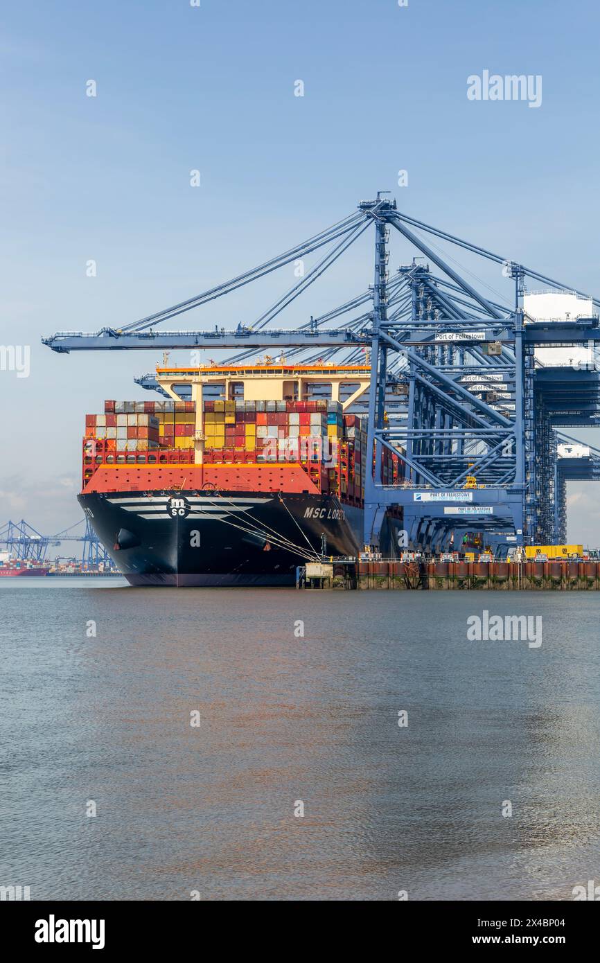 MSC Loreto, world's largest ship as of May 1st 2024, Port of Felixstowe ...