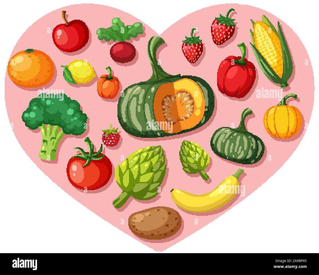 Colorful Fruits And Vegetables In A Heart Shape Stock Vector Image colorful-fruits-and-vegetables-in-a-heart-shape-stock-vector-image