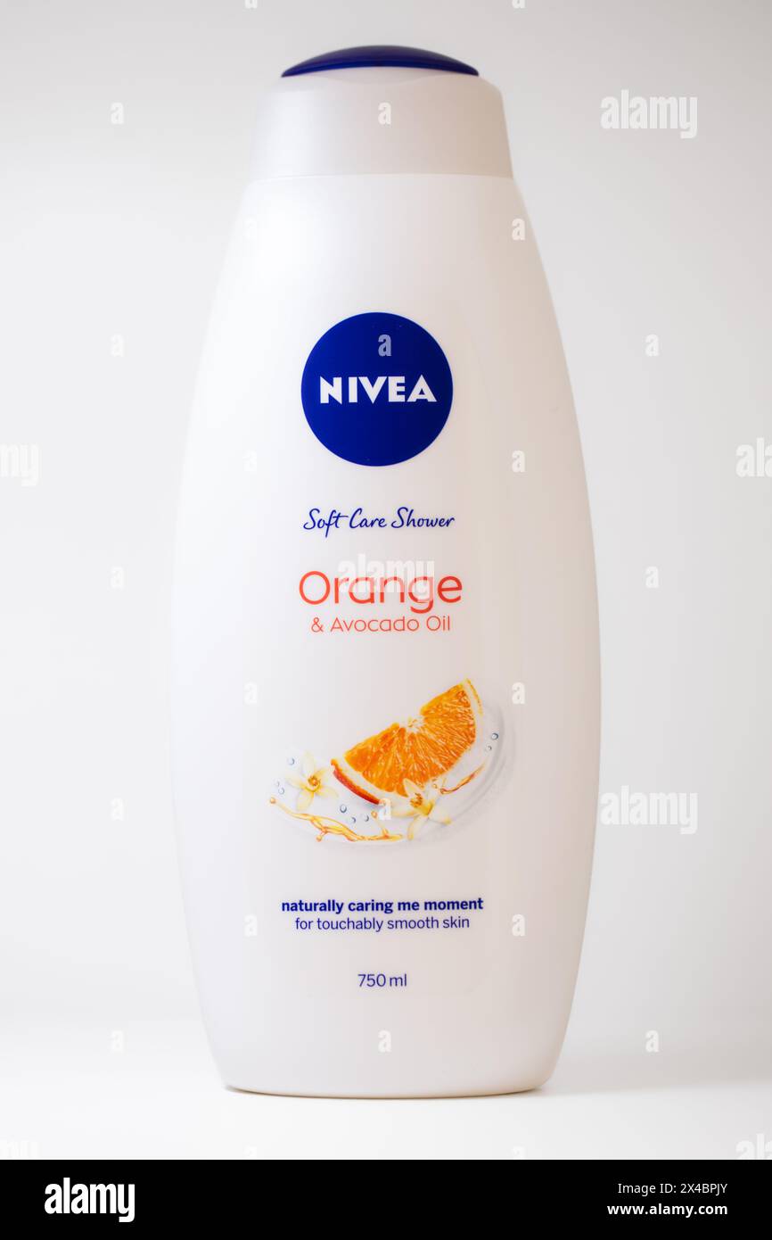 Lviv, Ukraine May 1, 2024 Nivea Orange and Avocado Oil Soft Care