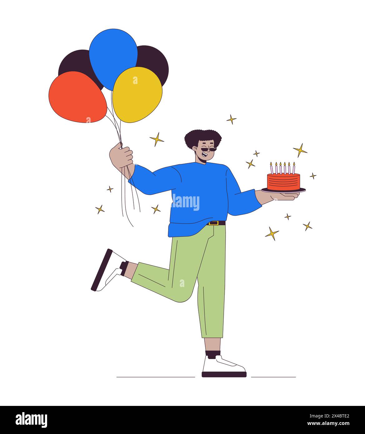 Obese Hispanic Man At Birthday Party 2D Linear Cartoon Character Stock obese-hispanic-man-at-birthday-party-2d-linear-cartoon-character-stock
