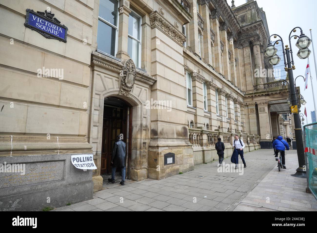 Birmingham city centre, May 2nd 2024 - A polling station at Birmingham City Council House in Victoria Square. People in Birmingham are voting for the Police and Crime Commissioner and the Mayor. Credit: Stop Press Media/Alamy Live News Stock Photo