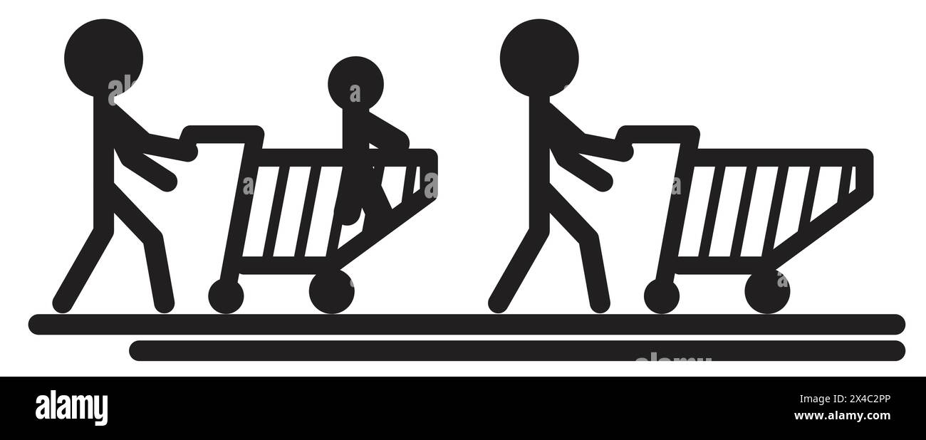 Shopping Cart Icon Black and White Vector Illustration eps Stock Vector ...