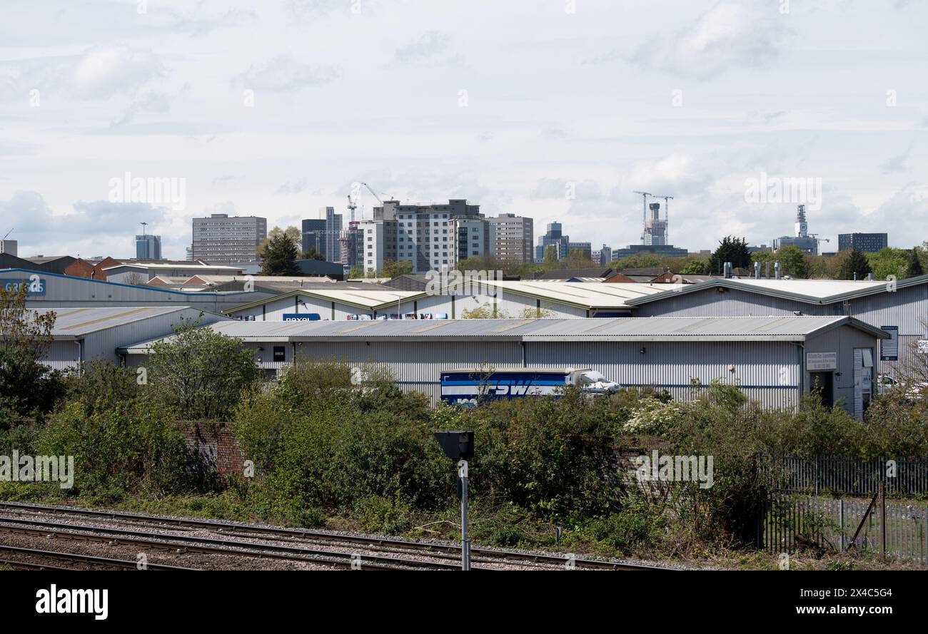 A view towards Birmingham city centre from Saltley Viaduct, West ...