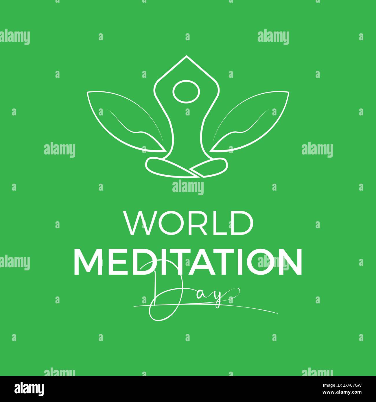 National Meditation wellbeing vector illustration. Fitness awareness vector template for banner, card, background. Stock Vector