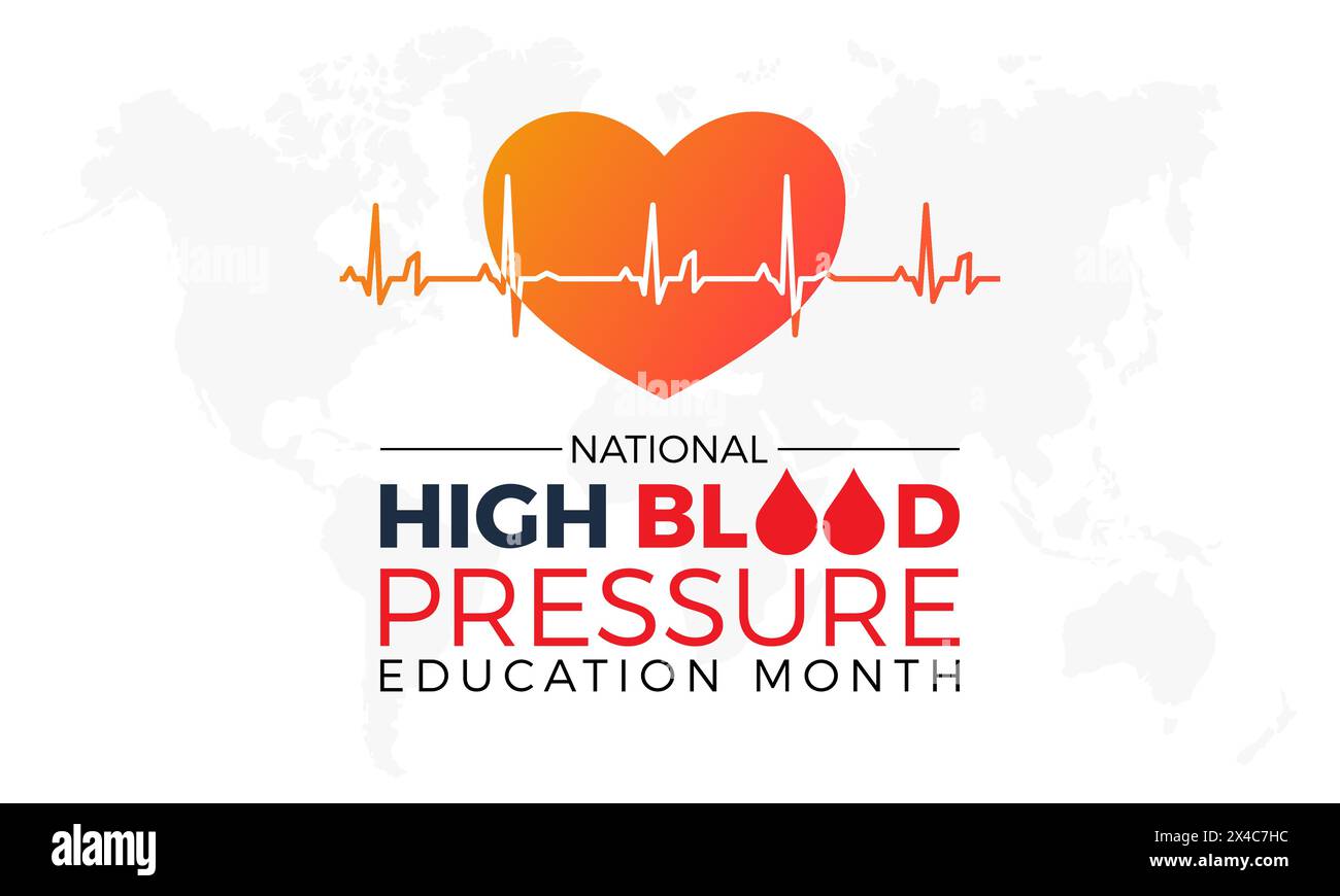 National High Blood Pressure Education Month health awareness vector illustration. Disease prevention vector template for banner, card, background. Stock Vector