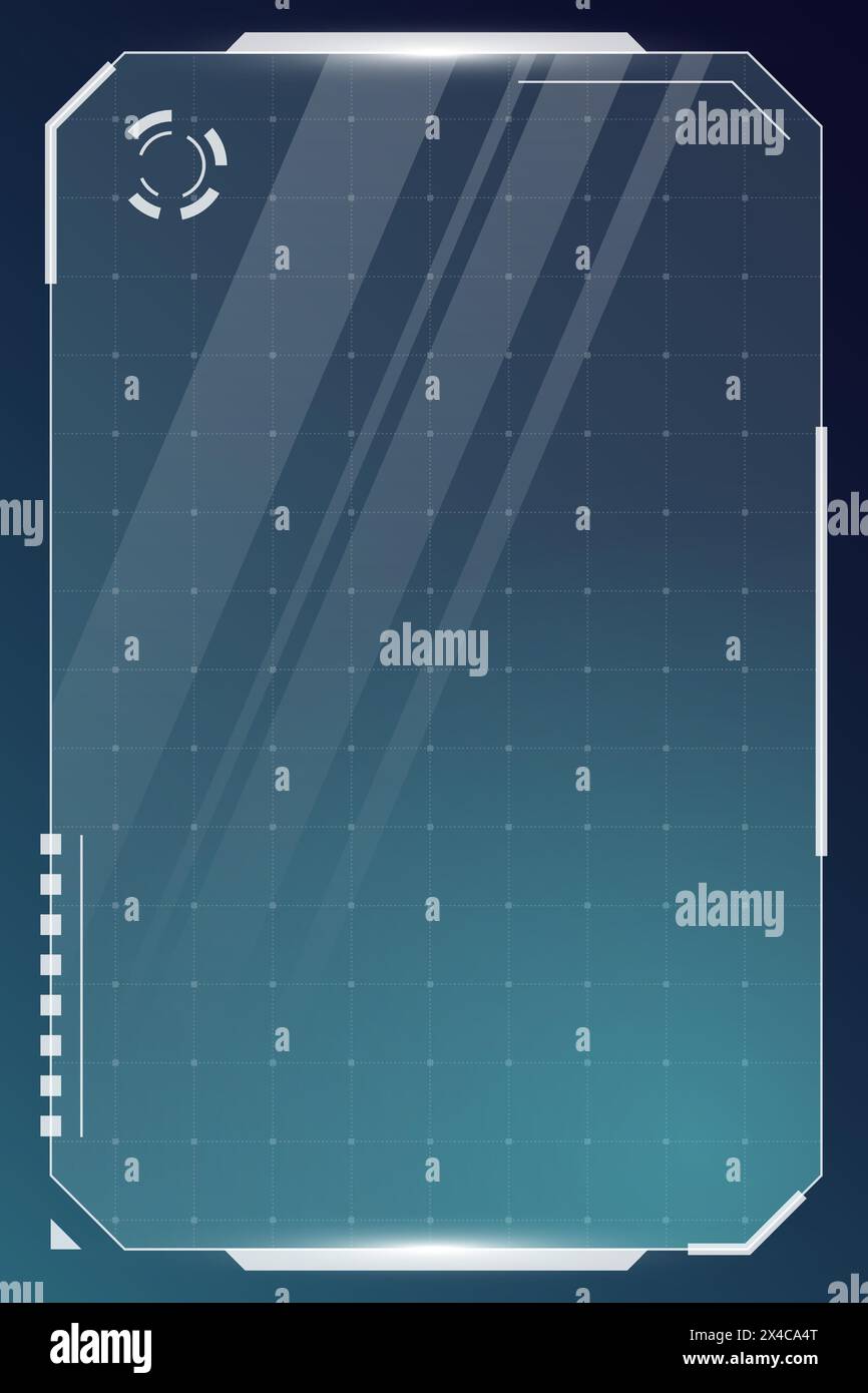 HUD digital futuristic user interface vertical frame. Sci Fi high tech ...