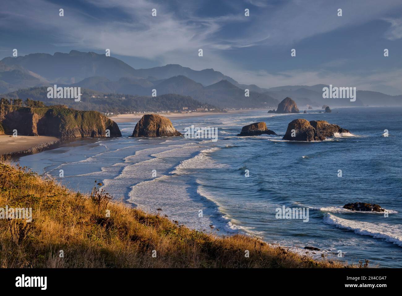 USA, Oregon. Cannon Beach, Ecola State Parks coastline Stock Photo