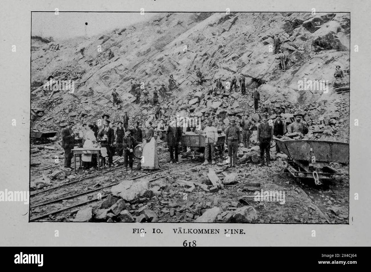 VALKOMMEN MINE. from the Article MINING THE IRON ORES OF ARCTIC EUROPE. By David A. Louis. from The Engineering Magazine Devoted to Industrial Progress Volume XVI October 1898 - March 1899 The Engineering Magazine Co Stock Photo