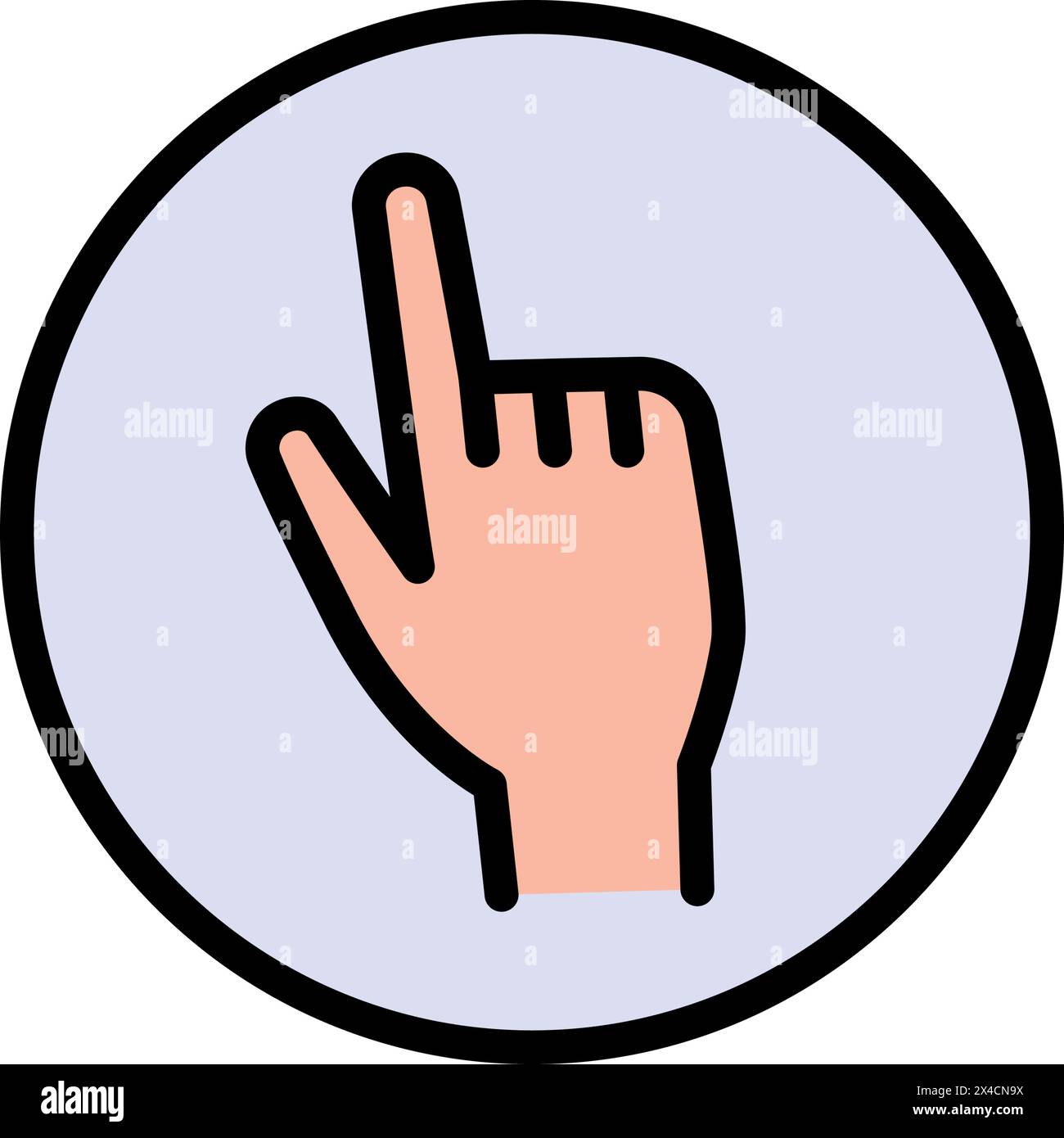 Hand click color icon symbol vector on white background Stock Vector