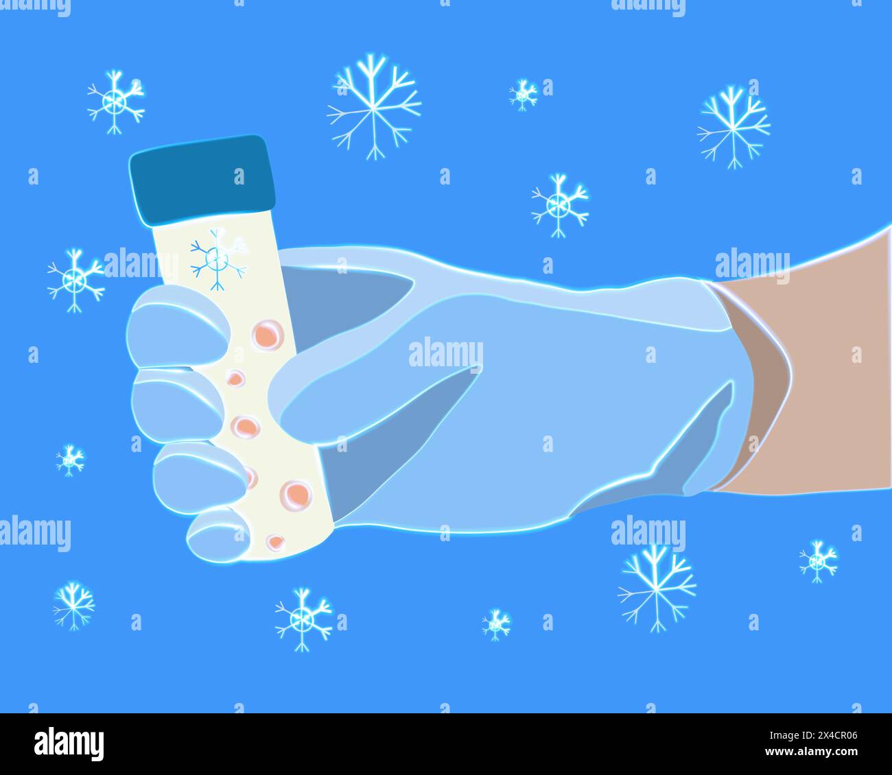 Egg freezing vector isolated illustration. Egg donation. Transportation