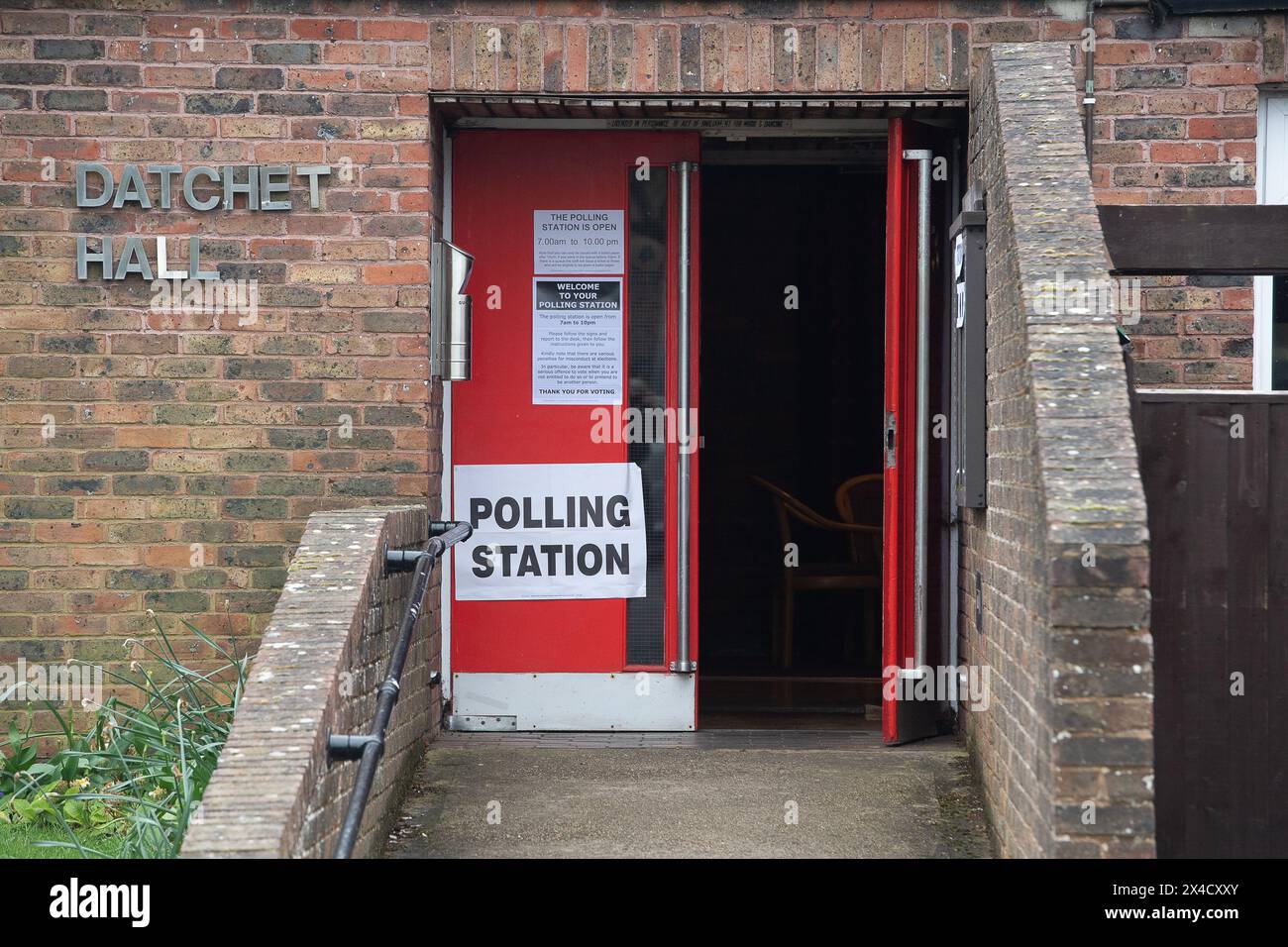 Datchet, UK. 2nd May, 2024. Voters were at the Polling Station at