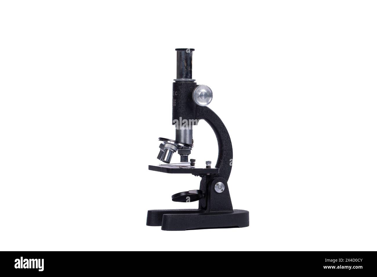 Vintage Basic Microscope - Retro Scientific Equipment on White ...