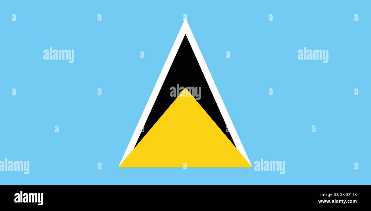 National Flag of Saint Lucia, Saint Lucia sign, Saint Lucia Flag Stock Vector