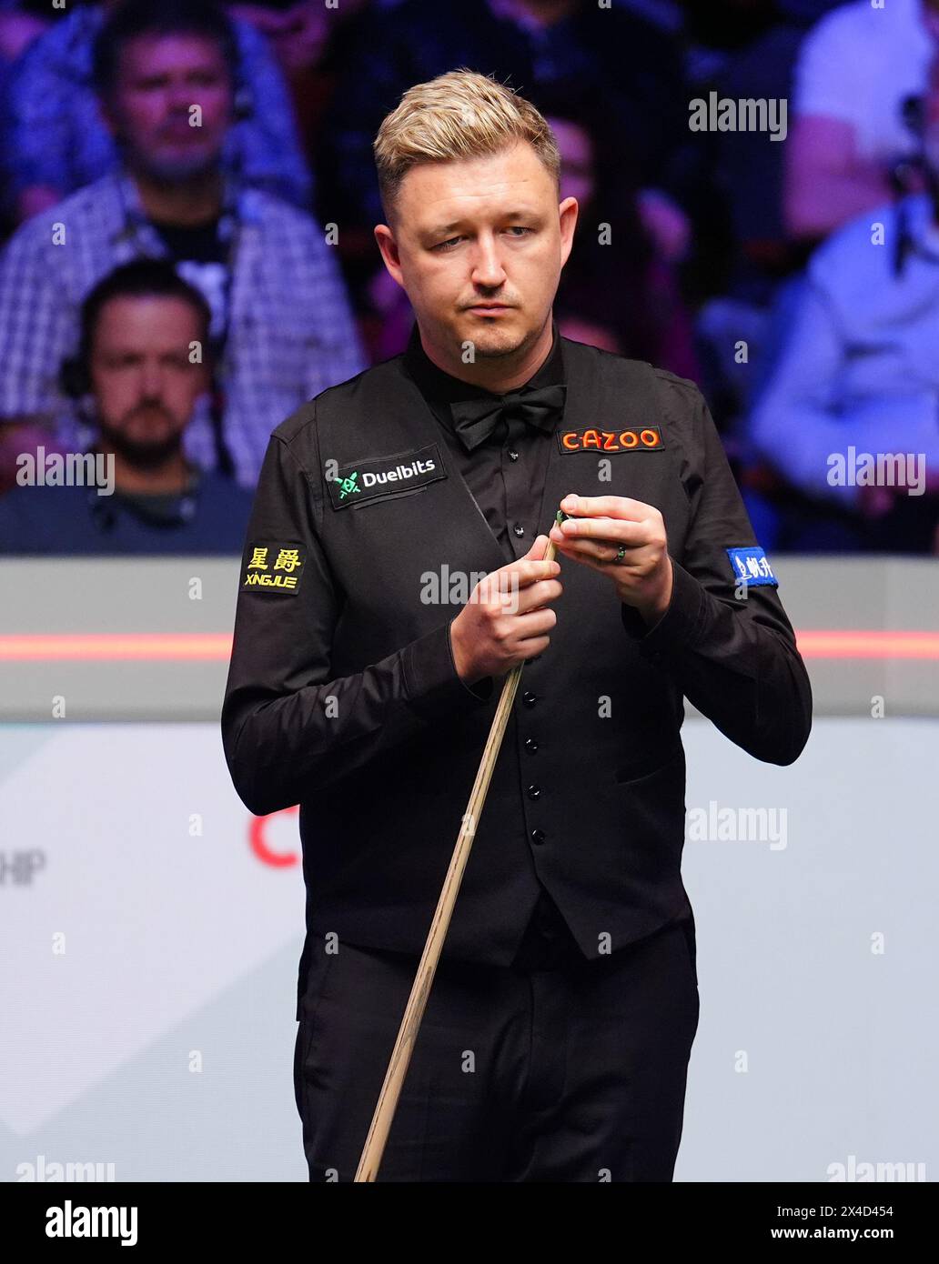 Kyren Wilson in action against David Gilbert (not pictured) during the semi-final match on day thirteen of the 2024 Cazoo World Snooker Championship at the Crucible Theatre, Sheffield. Picture date: Thursday May 2, 2024. Stock Photo